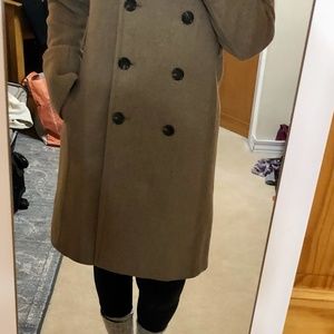 J Crew Camel-Colored Tweed Wool Coat. Size 10